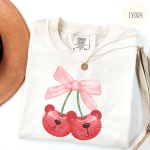 Comfort Colors® Cherry T-Shirt, Valentines Day Cherry Shirt, Disney Coquette Baby Tee, Valentines Day Gifts, Gift For Woman