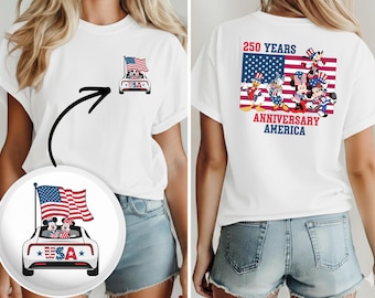Mickey USA Flag 250th Year Shirt | Disney Independence Day 4th of July Patriotic Tee