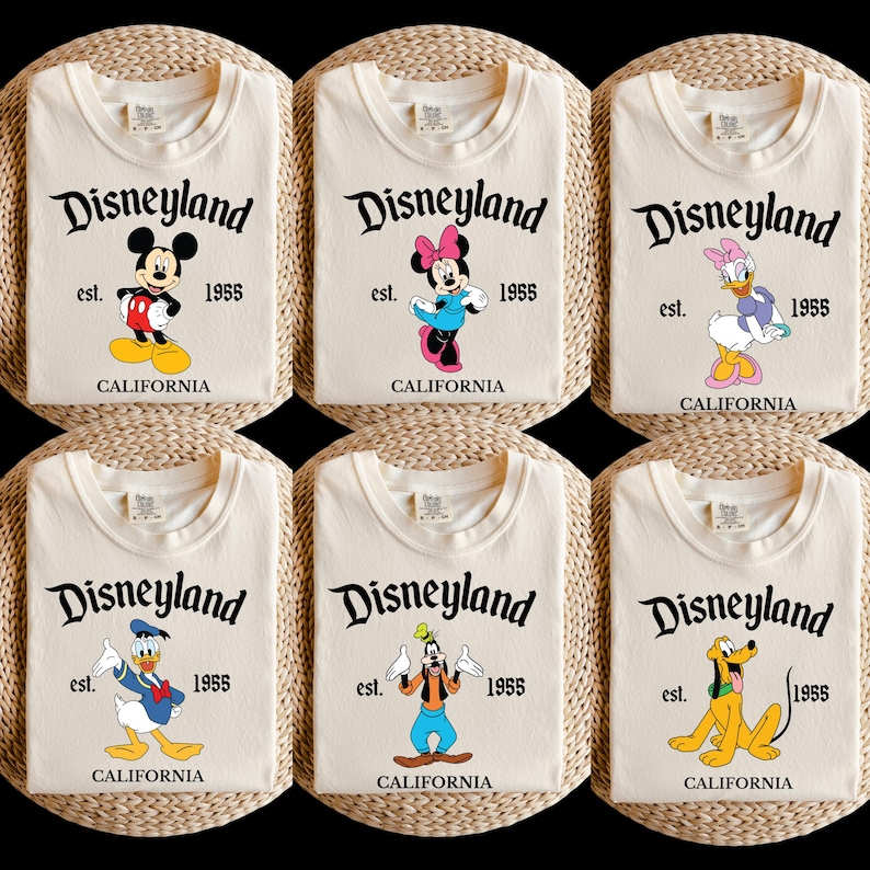 Disneyland Est. 1955 Matching Tee, Mickey and Friends EST Shirt, Retro Mouse and Friends Shirt, Family Trip Shirt, Family Vacation Shirt bild 1