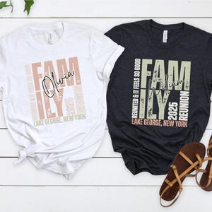 Camiseta personalizada de reunión familiar 2025, camisetas familiares a juego con nombre y fecha, regalo familiar para las fiestas.