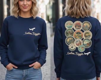 Personalized Family - Group Travel Sweatshirt, Custom Vacation Stamp Crewneck, Beach Trip Memory Hoodie, Family Gift