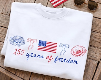 America 250 Shirt, 250 Years of Freedom Shirt, 1776 2026 Patriotic Shirt, Comfort Colors 4th of July Shirt, Minimal USA Flag Tee
