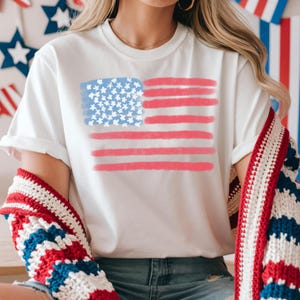 Comfort Colors® Retro America Shirt, American Flag, 4th Of July Shirt, Fourth Of July, Patriotic USA Gift, Women&#39;s Graphic Tee, USA Shirt