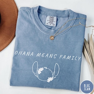 Comfort Colors® Retro Stitch Ohana Means Family Shirt, Vintage Stitch Shirt, Family Vacation Matching Shirt, Family Vacation Shirt