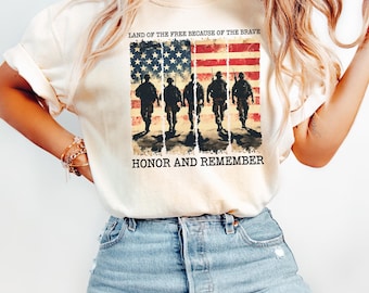 Comfort Colors® Memorial Day Shirt, Land of the brave Shirt, Patriotic American Flag Shirt, Army Shirt, Heart Memorial Day Shirt