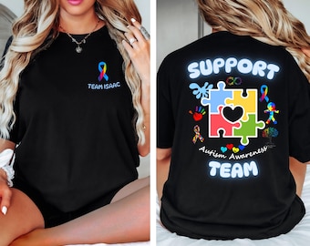 Personalized Autism Awareness Comfort Colors® Shirt, Family Support Squad