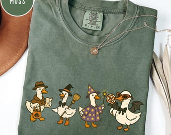 Comfort Colors® Halloween Funny Goose Shirt, Just a Spooky Goose Shirt, Halloween Shirt, Skeleton Goose Tee, Spooky Season Shirt, Spooky Tee
