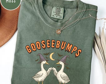 Comfort Colors® Funny Goose Bumps Halloween Tshirt, Retro Goose Pumps Shirt, Best Girly Halloween Gift, Trendy Halloween Gift