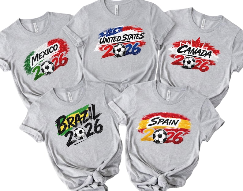2026 Country Football T-Shirt, Football Fan Tee, Nation Inspired Graphic Shirt, Cup 2026 Collection image 1