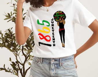 Camiseta Juneteenth, camiseta Juneteenth de 1865, camiseta de historia afroamericana, camiseta del orgullo afroamericano, camiseta de mujer afroamericana, camiseta Juneteenth
