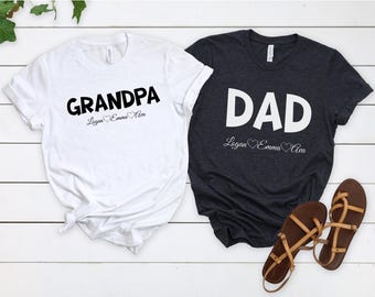 Personalized Family Shirt with Kids' Names – Custom Mom, Dad, Grandma, Grandpa T-Shirt – Mother's & Father's Day Gift
