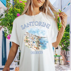 Comfort Colors® Santorini T-Shirt , Greek Island Tee, Soft and Comfortable T-shirt, Unisex – Perfect for family trips and vacation photos!