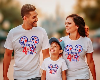 Disney 4th of July Tee, Happy 4th of July Shirt,Mickey Minnie Independence Day Shirt, Matching Family 4th of July Shirt