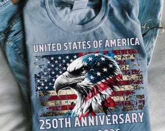 America 250th Anniversary Shirt 1776-2026, Patriotic Eagle Tee, USA Vintage Flag Shirt, July 4th Independence Day Gift