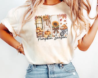 Comfort Colors® Fall Vibes Shirt, Fall Pumpkin Shirt, Fall Season Tee, Autumn Vibes Shirt, Cozy Autumn Harvest, Fall Leaves