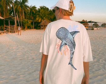 Comfort Colors® Whale Ocean Shirt, Christian Beach T-Shirt, Over Fear Tee, Jesus Surf Shirt, Coconut Girl Aesthetic, Faith Graphic Tee