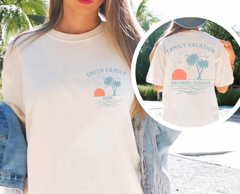 Custom Family Vacation Shirt, Matching Trip Shirts, Personalized Family Trip Tee, Beach Vacation Shirt, Group Travel Outfit, Comfort Colors bild 2