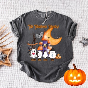 Comfort Colors®  Personalized Halloween Family Shirt, Halloween Ghost Family Shirt, Family Matching Halloween Shirt, Gift For Family