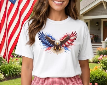 American Eagle Shirt, Patriotic Eagle Comfort Colors® Shirt, USA Flag Shirt, 4th Of July Shirt, Freedom Eagle Shirt, Independence Day Shirt