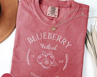Comfort Colors® Blueberry Comfort Colors® Shirt, Blueberry Vintage Festival Shirt, Cottagecore Summer Fruit Blueberry Shirt