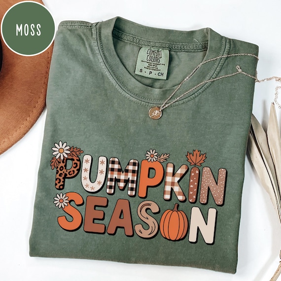 Comfort Colors® Pumpkin Shirt, Cute Fall T-Shirt, Autumn Thanksgiving Tee, Pumpkin Season Shirt
