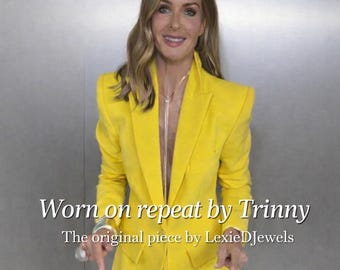 Zilveren slangenketting lariatketting, lange drop Y-ketting, vloeiende ketting, zoals te zien op Trinny Woodall