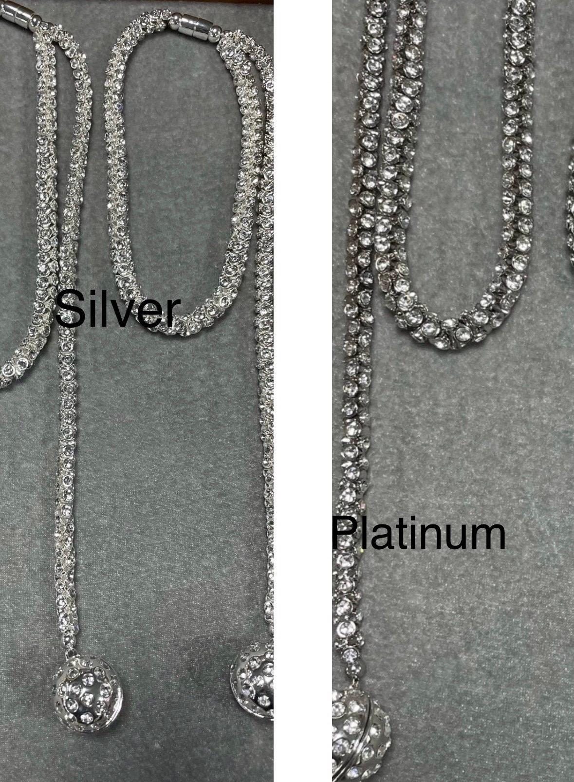 Crystal Lariat Necklace, Long Scarf Necklace, Trinny - Etsy