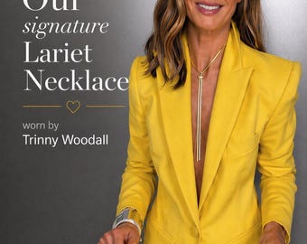 Silver Lariat Necklace, Long Y Necklace, Snake Chain, LexieJewels Original, Worn by Trinny