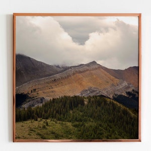 Canadian Rockies Print, Square Landscape Art, Mountain Wall Art, Mountain Photography,Large Square Print, Western Photography Print,Jasper