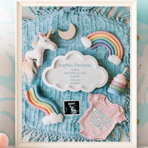 Editable Newborn Birth Announcement Sign: Baby Stats Board (Digital Download)