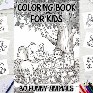 30 Fun Printable Coloring Pages for Kids, Toddlers & Preschoolers, Educational Coloring Book for Home, Kindergarten, Homeschool Activities