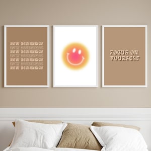 Brown Aesthetic 3 Piece Digital Printable Wall Art