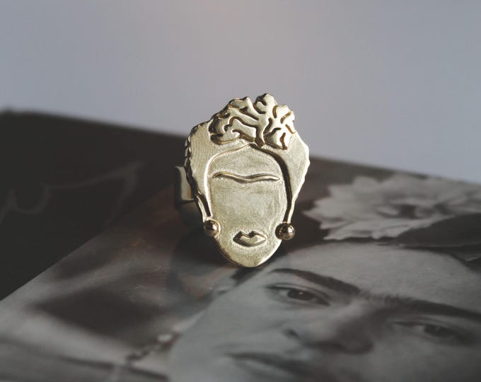 Viva La Frida // Frida Kahlo Handcrafted Brass Statement Ring