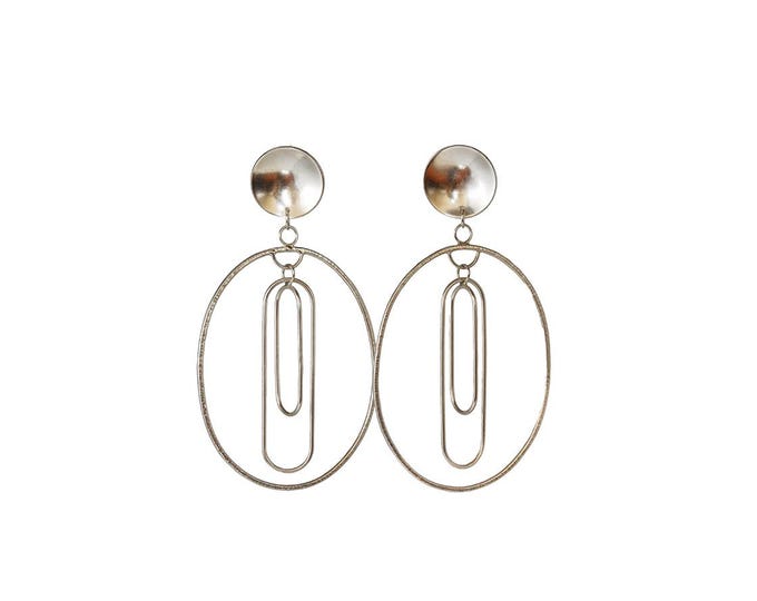 Sterling Silver Hoop Statement Earrings
