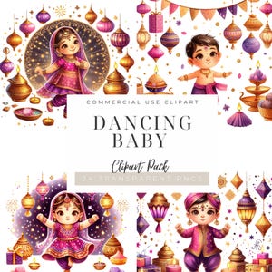 ディワリの踊る赤ちゃんのクリップアートPNG| かわいいインドの赤ちゃんのイラスト| 光の祭りの子供向けクリップアート| ヒンドゥー教の赤ちゃんアート| 気まぐれなディワリのクリップアート