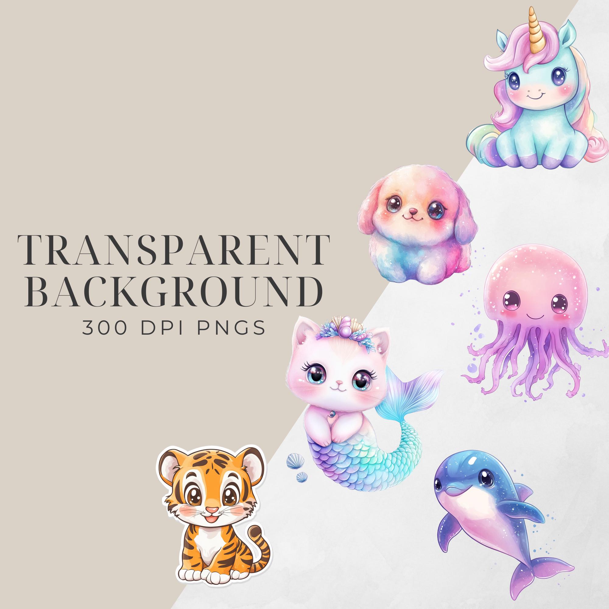 Kawaii Pastel Animals Clipart | Cute PNG Bundle (digital Download) - Etsy