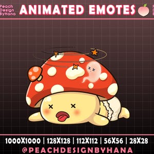 Animated Cute Mushroom Typing Keyboard Emote for Twitch, YouTube, Discord, Type Mushroom Emote, Autumn Twitch emote, Fall Animated Emote