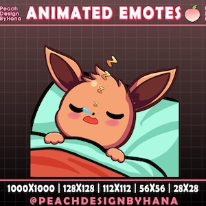 Animated Eevee Sleep Emote for Twitch, YouTube, Discord, Funny Emote, Perfect Twitch Emote, Pikachu Streaming Assets....