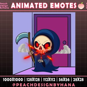 Animated Grim Reaper Rage Emote for Twitch, YouTube, Discord, Funny Emote, Grim Reaper Angry Emote Twitch, Animated Emote Twitch| Kick Emote