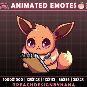 Animated Eevee Note Book Emote for Twitch, YouTube, Discord, Funny Emote, Perfect  Emote, Eevee Streaming Assets - Animated Emote Twitch