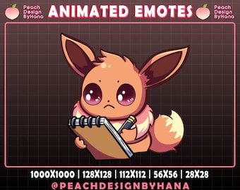 Animated Eevee Note Book Emote for Twitch, YouTube, Discord, Funny Emote, Perfect  Emote, Eevee Streaming Assets - Animated Emote Twitch
