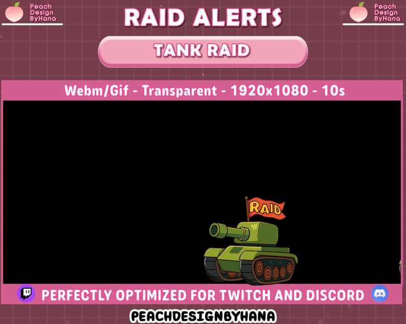 Animated Tank Twitch Raid Alert – Military Tank Raid Animation for ...