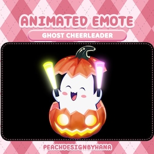 Halloween Ghost Cheering Animated Emote for Twitch, YouTube, Discord, Pumpkin Emote for Halloween, Funny Emote, Cheering Emote, Gif Emote