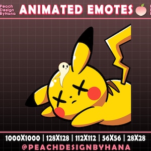 Animated Pikachu RIP Emote for Twitch, YouTube, Discord, Funny Emote, Perfect Twitch Emote, Pikachu Streaming Assets - Animated Emote Twitch