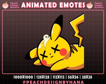 Emote animado de Pikachu RIP para Twitch, YouTube, Discord, emote divertido, emote perfecto para Twitch, recursos de transmisión de Pikachu - Emote animado para Twitch