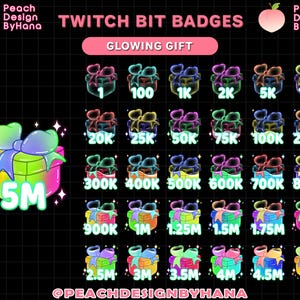 30x Liquid Gift Bit Badges for Twitch, YouTube, Discord - Donated Badges for Stream - Cute Sub Badges - Gift Sub Badges