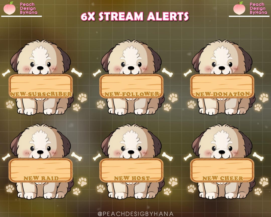 Puppy Twitch Alerts – Animated Kawaii Dog Stream Alert, Twitch Overlay ...