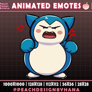 Animated Snorlax Angry Emote for Twitch, YouTube, Discord, Funny Emote, Perfect Twitch Emote, Snorlax Streaming Assets - Animated Emote