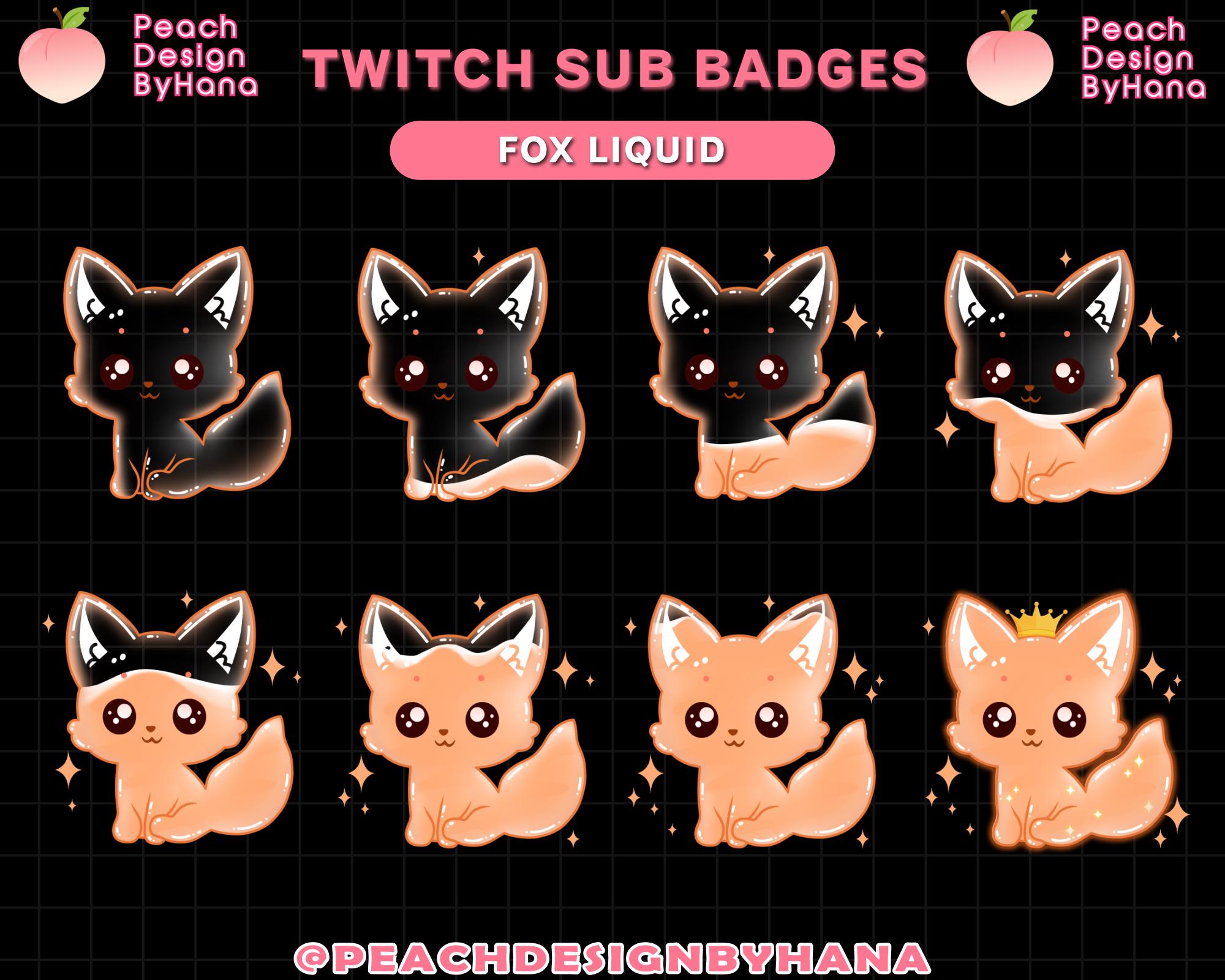 8x Liquid Fire Fox Sub Badges for Twitch, Youtube, Discord - Donated ...