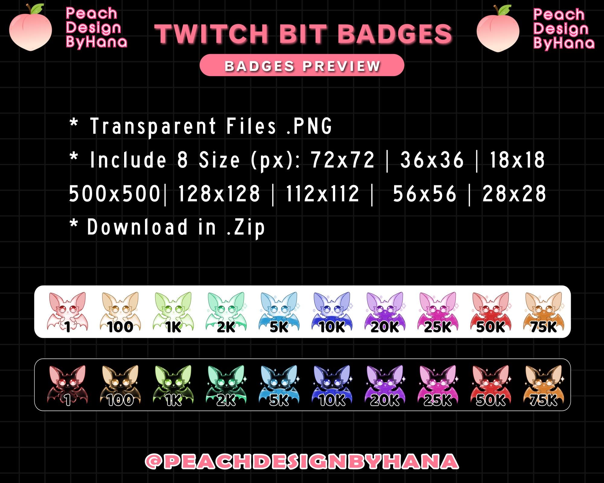 30x Bat Liquid Bit Badges for Twitch, Youtube and Discord - Twitch Bit ...